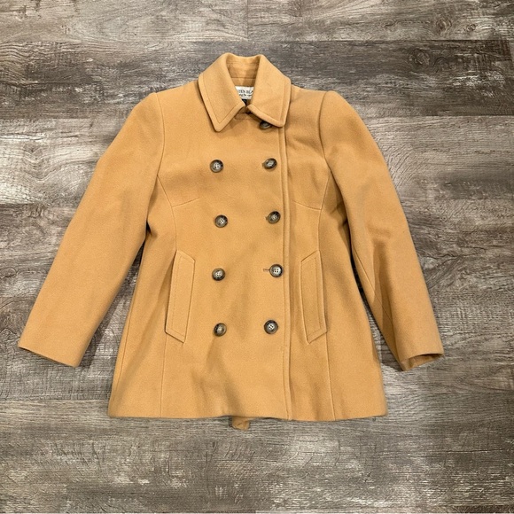 Kristen Blake Wool Cashmere Blend Camel Pea Coat XS Petite - Picture 3 of 8